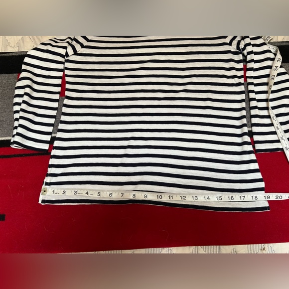 J.Crew Navy/White Striped Tee with bracelet length sleeves - Picture 11 of 11